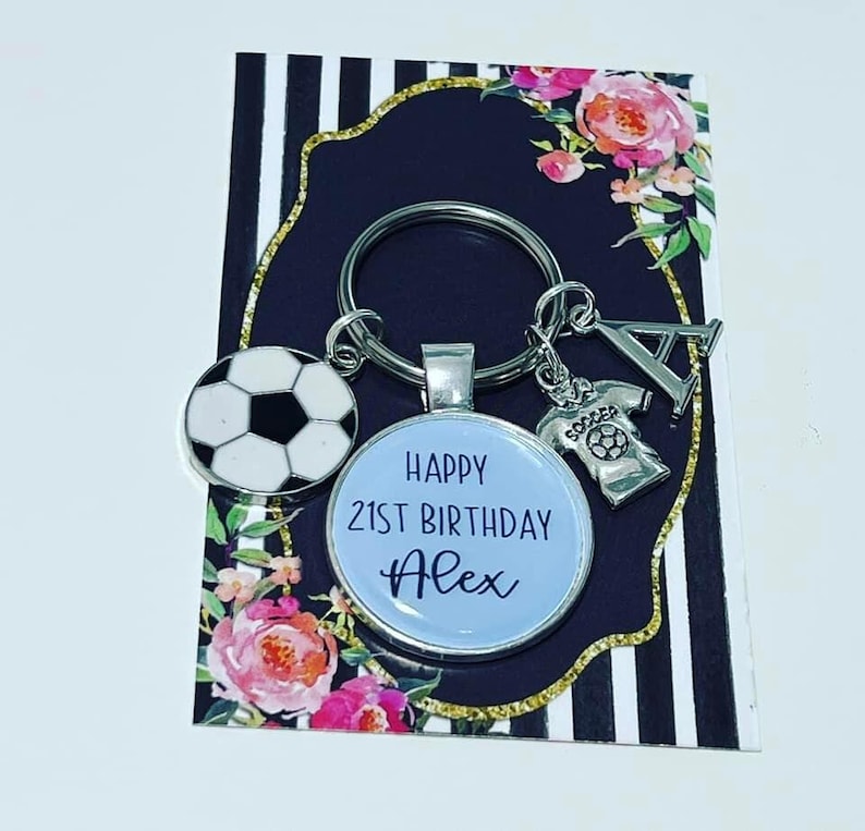 Personalized 21st Birthday Football Keyring: Son, Brother Gift image 7