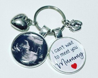 Personalized Baby Scan Photo Keyring - Mummy To Be Gift