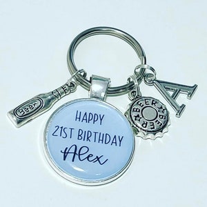 21st birthday beer keyring - personalised 21 birthday gift - happy birthday gift - 21st birthday Son - for him