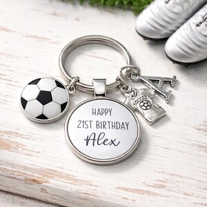 Personalized 21st Birthday Football Keyring: Son, Brother Gift image 12