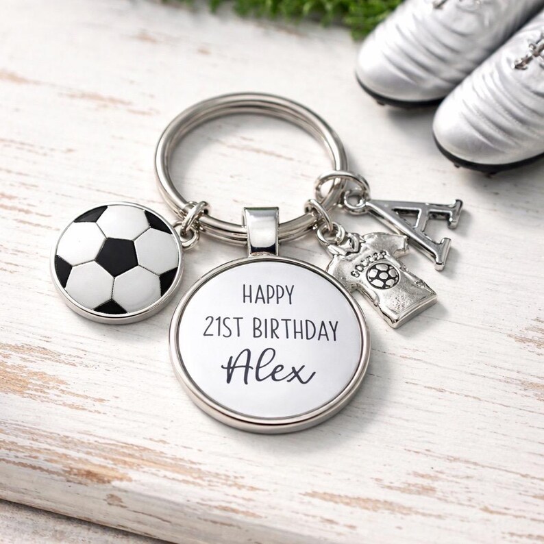 Personalized 21st Birthday Football Keyring: Son, Brother Gift image 12
