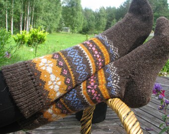 knit socks wool socks knitted socks Scandinavian pattern Norwegian socks Christmas socks gift to man. gift to woman men socks Women socks.