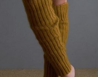 Ribbed Leg Warmers  with 100% alpaca and silk mohair Choose between knee length or hip length AND CHOOSE A COLOR