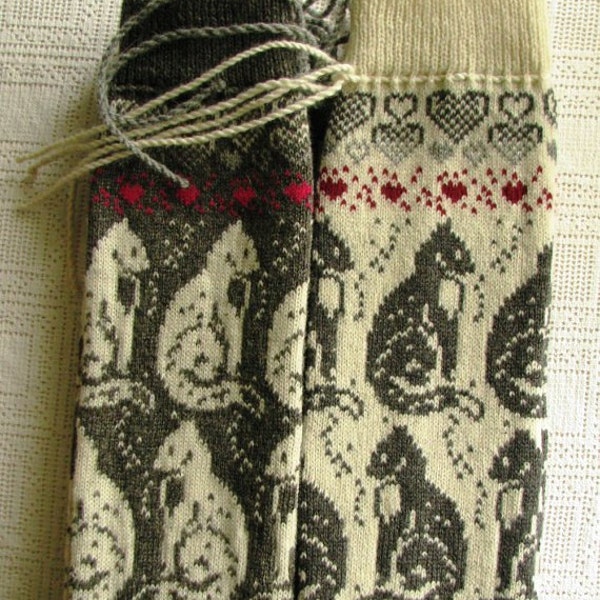 Calentadores de piernas con gatos, calentadores de piernas para mujer, puños para botas, calcetines navideños noruegos, calcetines de lana, leggings, calcetines de punto, calcetines altos hasta el muslo para niña