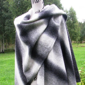 Knitted poncho Kauni yarn black-white-gray knit cape knit sweater coat Scarf Kauni wool 100% Qualitet knitted shawl image 1