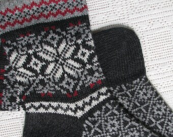 Wool socks for men - warm and helpful  gift for men. Knit socks.  Norwegian knitted socks. 100% ecological, natural wool Estonian