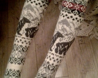 long  knit socks Wool socks. Norwegian socks. Christmas socks Winter socks Warm socks gift to man. gift to  woman. men's socks. women socks