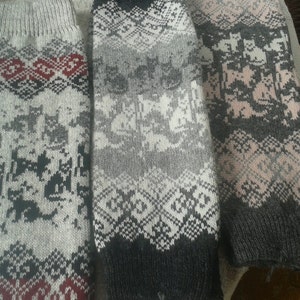 knitted long gaiters of pure wool nice and warm