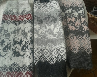 knitted long gaiters of pure wool nice and warm