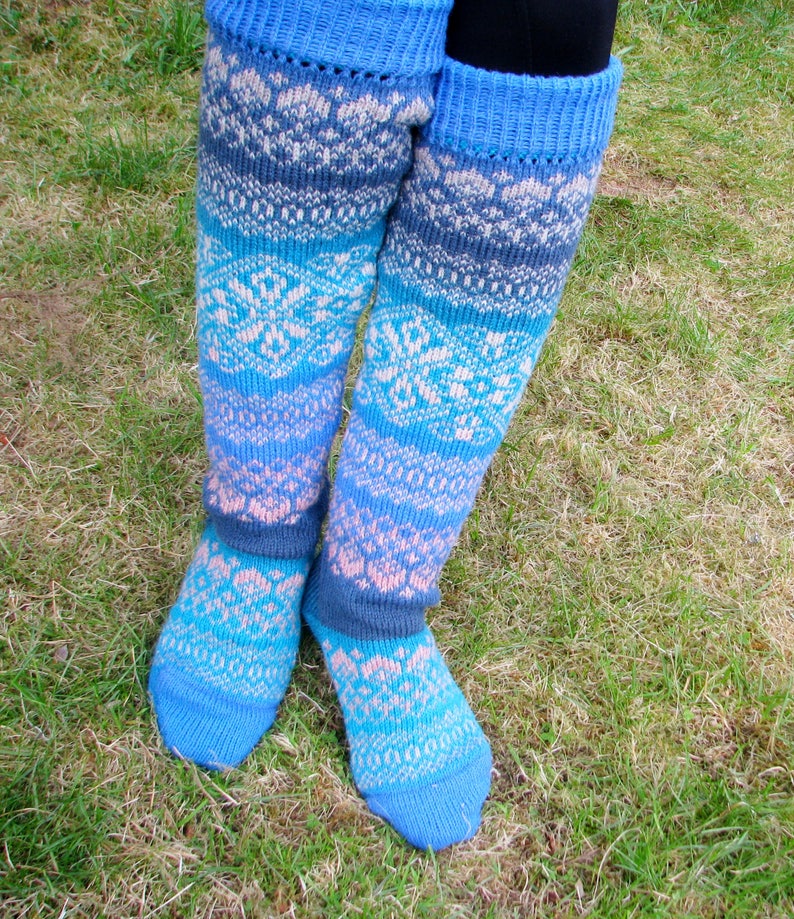 Knit Long Socks.high Socks Knitted Socks. Wool Socks Red Socks