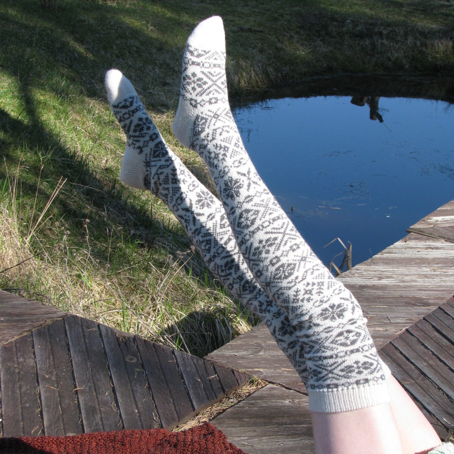 White Stockings. Long Socks.. Knit Socks. Wool Socks. Etsy