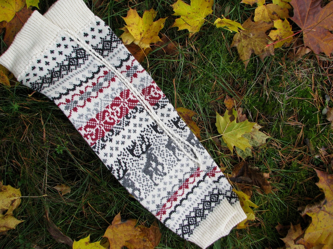 Knitted High Leggings Femoral Gaiters Handmade Woolen Socks Etsy