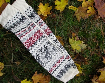 knitted high leggings femoral gaiters handmade woolen socks socks knitted socks norwegian leggings extra long socks