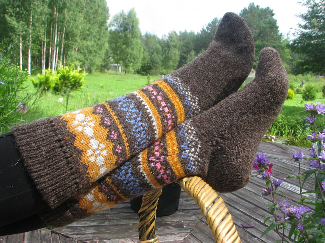 Knit Socks Wool Socks Knitted Socks Scandinavian Pattern Norwegian
