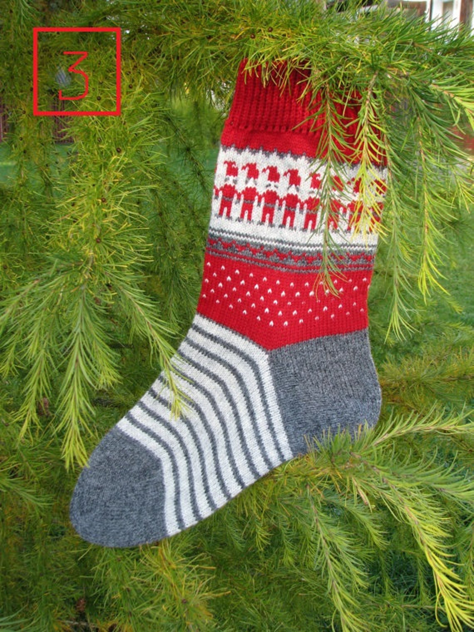 Santa Socken Weihnachten Socken gestrickte Strümpfe stricken Etsy.de