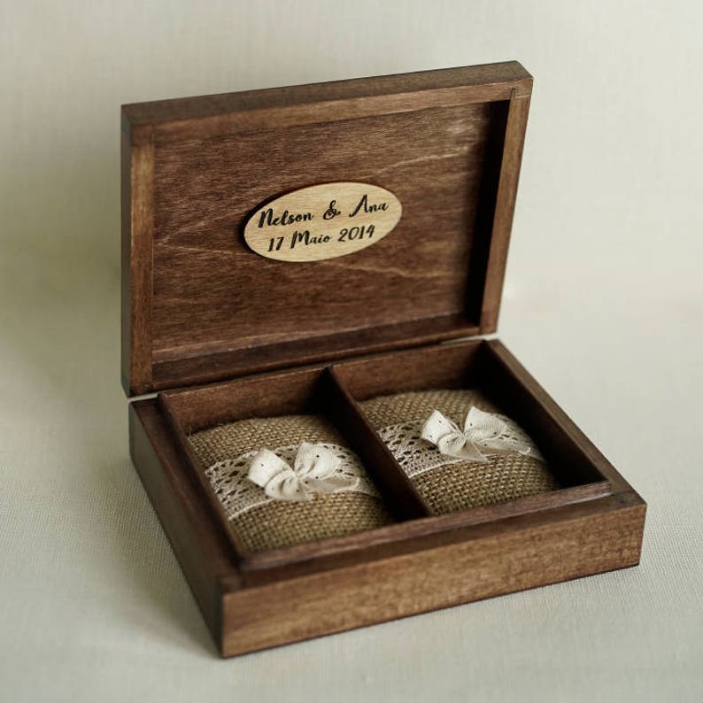Personalized wedding ring box. Rustic wooden ring box. Wedding Etsy