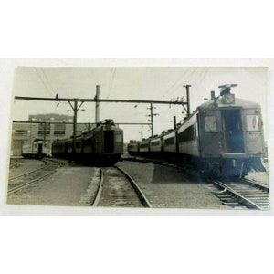 Railroad Passenger Cars Train Vintage Black And White Photograph Snapshot 9 x 5
