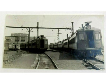 鉄道客車列車ヴィンテージ白黒写真スナップショット9 x 5