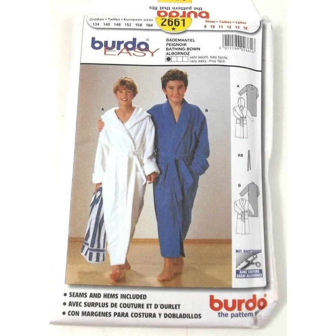 Burda 2661 Sewing Pattern Robe Bathing Gown Size 9 Thru 14 Uncut - Etsy