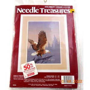 Colorart Needle Treasures Eagle At Twilight Cross Stitch Kit Sealed 12 x 16 USA