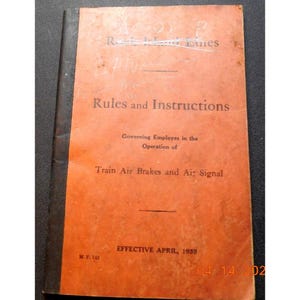 Rock Island Lines Rules And Instructions Train Air Brakes And Signal April 1939