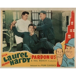 Laurel And Hardy In Pardon Us Lobby Card 8 x 10 Color REPRODUCTION