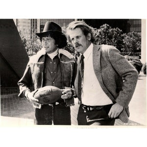 Nick Nolte et Mac Davis à North Dallas Forty 1979 Photo noir et blanc brillant