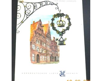Alte Deutsche Gasthaus Schilder Norddeutscher Lunch Menu 1 July 1965 MS Berlin