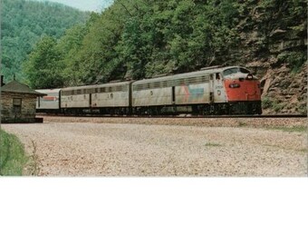Amtrak The National Limited Around Horseshoe Curve Altoona PA Postcard.