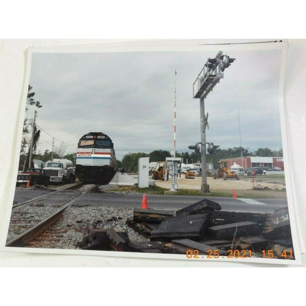 Photo Amtrak Locomotive Pulling Train Madison Refueling April 1993 Glossy Color