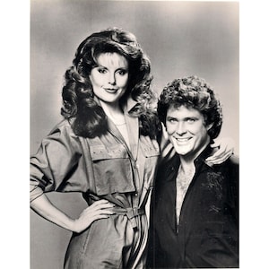 David Hasselhoff Rebecca Holden Knight Rider Black And White 8 x 10 Glossy