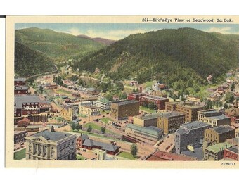South Dakota Birds Eye View Of The City Of Deadwood Postcard