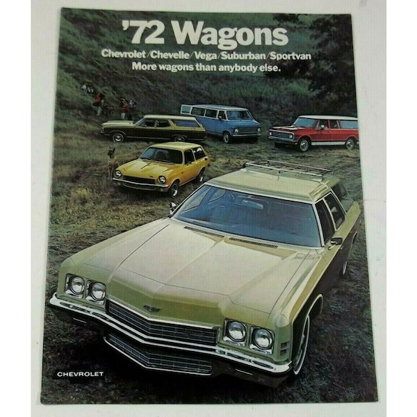 Chevrolet 1972 Wagon Kingswood Vega Chevelle Stationwagon Sales Brochure