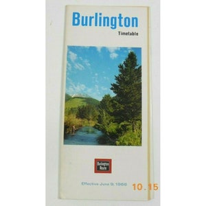 Burlington Route Railroad Train Timetable 9 June 1968