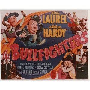 Laurel And  Hardy In The Bullfighters 8 x 10 Color REPRODUCTION Lobby Card