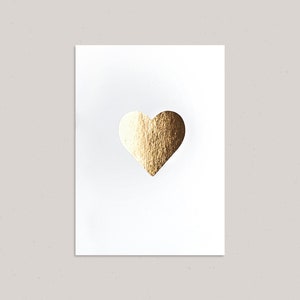 Postkarte Herz Gold Folie Hochzeit / Muttertag / Geburtstag Bild 1