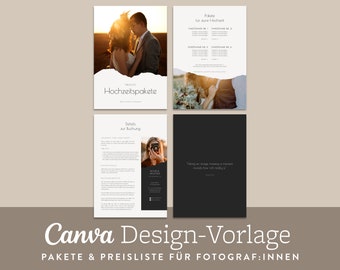 Wedding Photographer Price List · RUSTIC · Canva Template English