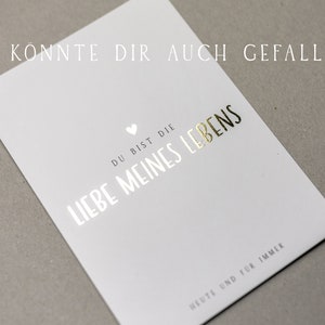 Postkarte Herz Gold Folie Hochzeit / Muttertag / Geburtstag Bild 7