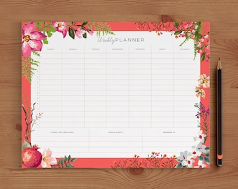 Weekly Planner Printable, Weekly Schedule, 2017 Weekly Planner Printable, 2017 Weekly Planner Book, Weekly Planner Kit 8.5x11 PDF