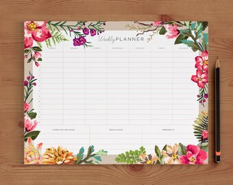 Weekly Planner Printable, Weekly Schedule, 2017 Weekly Planner Printable, 2017 Weekly Planner Book, Weekly Planner Kit 8.5x11 PDF