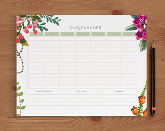 Weekly Planner Printable, Weekly Schedule, 2017 Weekly Planner Printable, 2017 Weekly Planner Book, Weekly Planner Kit 8.5x11 PDF