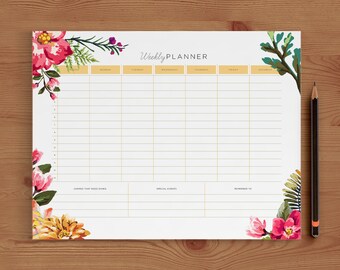 Weekly Planner Printable, Weekly Schedule, 2017 Weekly Planner Printable, 2017 Weekly Planner Book, Weekly Planner Kit 8.5x11 PDF
