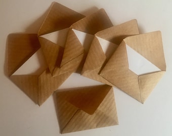 Sobres miniatura, papel marrón, sobres diminutos, sobres pequeños, sobres pequeños