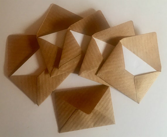 Miniature Envelopes, Brown Paper, Teeny Tiny Envelopes, Mini Envelopes, small envelopes