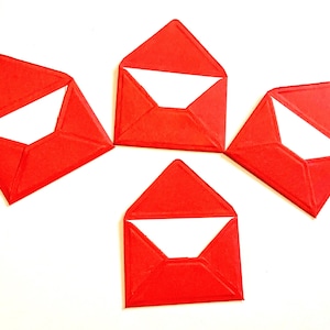 Enveloppes miniatures, Papier rouge, Tiny Enveloppes, Mini enveloppes, petites enveloppes