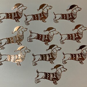 Dachshund die cuts, Christmas die cuts, dachshund, Christmas cards, set of 10