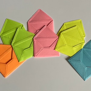 Enveloppes miniatures, 2 x 5 papiers couleur néon, Tiny Enveloppes, Mini enveloppes, petites enveloppes