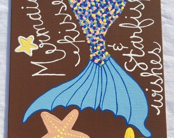 Mermaid kisses & starfish wishes painting