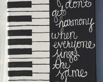 You don't get harmony when everyone sings the same note painting