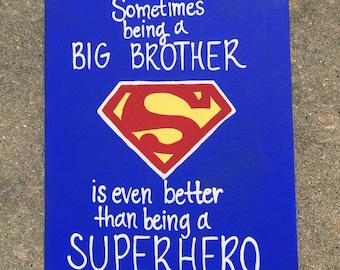 Sometimes being a big brother is even better than being a superhero painting